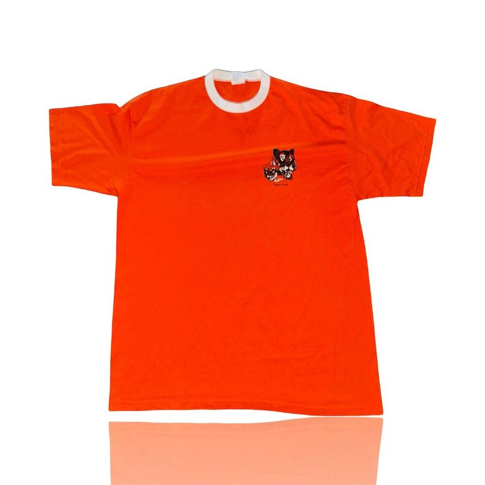Vintage 80s BSA Tiger Cubs Ringer T-Shirt Orange XL Unisex Adults: GUC